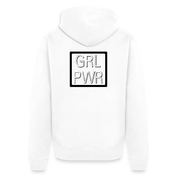 GRL PWR Feminist Girl Power Design - Unisex Premium Bio Zip Hoodie - Weiß - Hinten - Thijin (182cm)