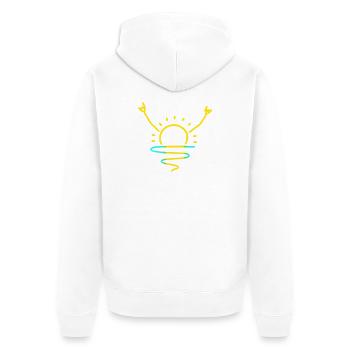 Rock the Sunrise - Unisex Premium Bio Zip Hoodie - Weiß - Hinten - Thijin (182cm)