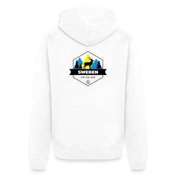 La Suède dans la nature - Veste à capuche bio Premium Unisexe - blanc - Dos - Thijin (182cm)