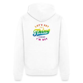 Laisse une chose être claire, je ne suis pas hétéro - Veste à capuche bio Premium Unisexe - blanc - Dos - Thijin (182cm)