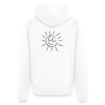 Sonne - Unisex Premium Bio Zip Hoodie - Weiß - Hinten - Thijin (182cm)
