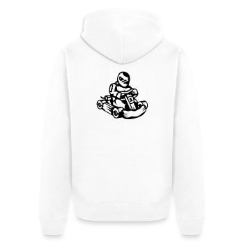 Kart Rennauto - Unisex Premium Bio Zip Hoodie - Weiß - Hinten - Thijin (182cm)