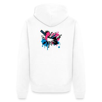 Arrows in different directions - Unisex Premium Organic Zip Hoodie - white - Back - Thijin (182cm)