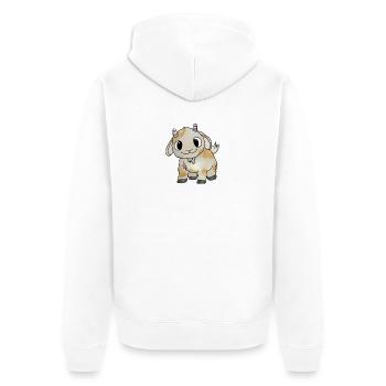 kleine Ziege - Unisex Premium Bio Zip Hoodie - Weiß - Hinten - Thijin (182cm)