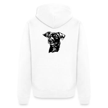 Jack Russell Terrier Head - Unisex Premium Organic Zip Hoodie - white - Back - Thijin (182cm)
