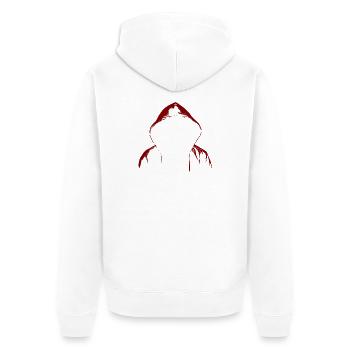 Hacker Hoodie - Unisex Premium Bio Zip Hoodie - Weiß - Hinten - Thijin (182cm)