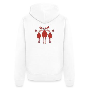 Elche Weihnachten - Unisex Premium Bio Zip Hoodie - Weiß - Hinten - Thijin (182cm)
