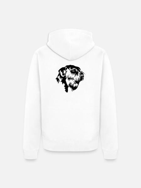 Giant Schnauzer Head - Unisex Premium Organic Zip Hoodie - white