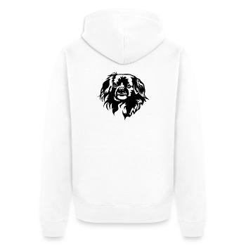 Tête d’épagneul tibétain - Veste à capuche bio Premium Unisexe - blanc - Dos - Thijin (182cm)