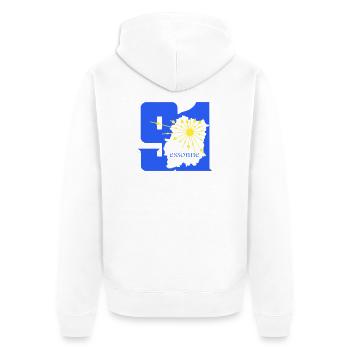 Essonne - Unisex Premium Bio Zip Hoodie - Weiß - Hinten - Thijin (182cm)