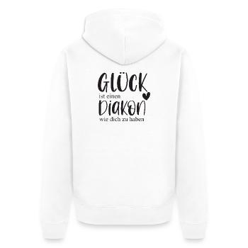 Diakon Ehrenamt Kirche Pfarrer Glaube Geschenk - Unisex Premium Bio Zip Hoodie - Weiß - Hinten - Thijin (182cm)
