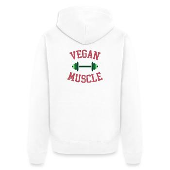 Muscle végétalien - Veste à capuche bio Premium Unisexe - blanc - Dos - Thijin (182cm)