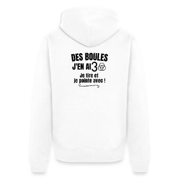 pétanque, bouliste, joueur de pétanque - Veste à capuche bio Premium Unisexe - blanc - Dos - Thijin (182cm)