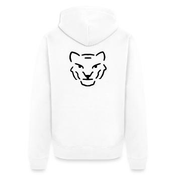 Tiger - Unisex Premium Organic Zip Hoodie - white - Back - Thijin (182cm)