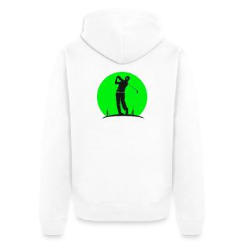 Golf, Golf, Vintage Golf - Unisex Premium Bio Zip Hoodie - Weiß - Hinten - Thijin (182cm)