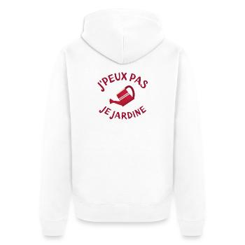jardinage, jardiner, jardinier, super jardinier - Veste à capuche bio Premium Unisexe - blanc - Dos - Thijin (182cm)