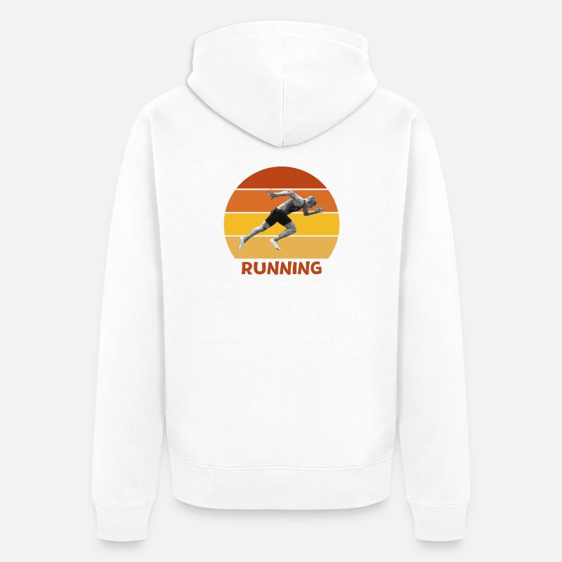 running, course à pied, sprint - Veste à capuche bio Premium Unisexe - blanc
