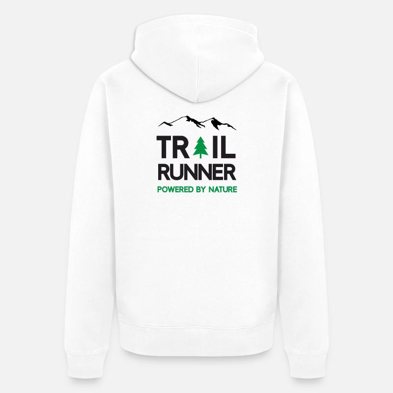 Trail Runner - Propulsé par la nature - Veste à capuche bio Premium Unisexe - blanc