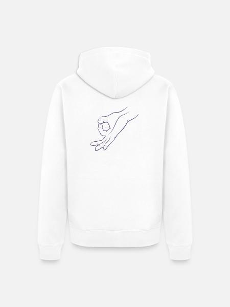 Handzeichen Loch Gereingeguckt Kinderspiel - Unisex Premium Bio Zip Hoodie - Weiß