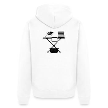 Fer à repasser à vapeur et panier à linge et blanchisserie - Veste à capuche bio Premium Unisexe - blanc - Dos - Thijin (182cm)