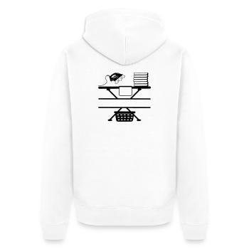 Steam iron iron paste and text banner - Unisex Premium Organic Zip Hoodie - white - Back - Thijin (182cm)