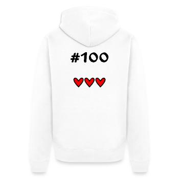 100. 100 JAHRE. 100-jähriges JUBILÄUM. GEBURTSTAG 100 - Unisex Premium Bio Zip Hoodie - Weiß - Hinten - Thijin (182cm)