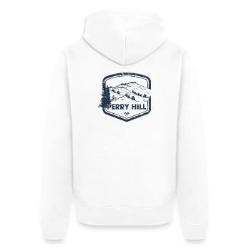 Perry Hill Mountain Trail - Unisex Premium Bio Zip Hoodie - Weiß - Hinten - Thijin (182cm)