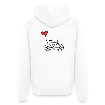 RETIREMENT. HAPPY RETIREMENT. HAPPY RETIREMENT. HEART - Unisex Premium Organic Zip Hoodie - white - Back - Thijin (182cm)