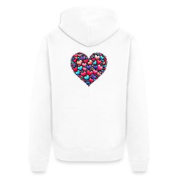 Coeur coloré - Veste à capuche bio Premium Unisexe - blanc - Dos - Thijin (182cm)