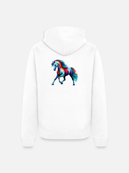 Horse - Unisex Premium Organic Zip Hoodie - white