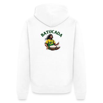 Batucada, Batucada-Spieler, Perkussion - Unisex Premium Bio Zip Hoodie - Weiß - Hinten - Thijin (182cm)