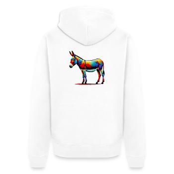 Âne, Tétine, Mule - Veste à capuche bio Premium Unisexe - blanc - Dos - Thijin (182cm)