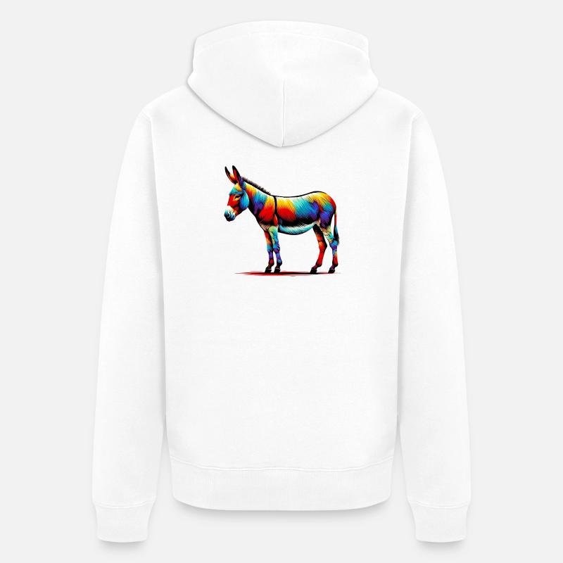 Esel, Schnuller, Maultier - Unisex Premium Bio Zip Hoodie - Weiß