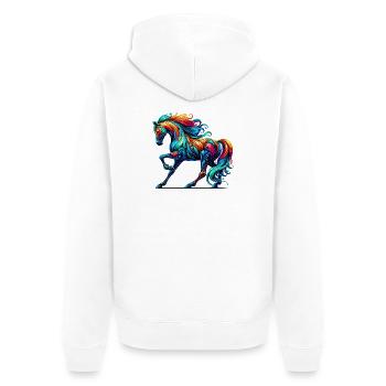 Cheval - Veste à capuche bio Premium Unisexe - blanc - Dos - Thijin (182cm)