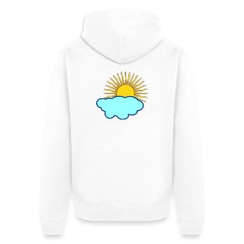 Sun behind cloud - Unisex Premium Organic Zip Hoodie - white - Back - Thijin (182cm)