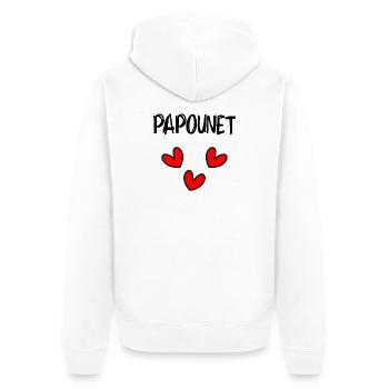 PAPOUNET. DAD. FATHER'S DAY. HAPPY FATHER'S DAY - Unisex Premium Organic Zip Hoodie - white - Back - Thijin (182cm)