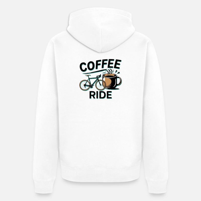 Cycle du café Design urbain - Veste à capuche bio Premium Unisexe - blanc