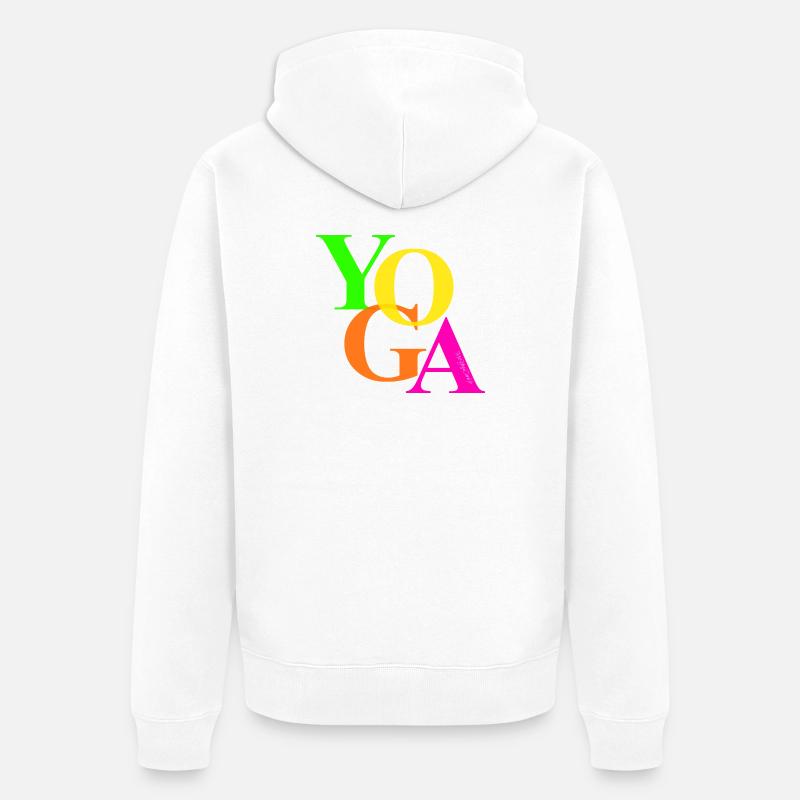 YOGA aux couleurs du printemps - Veste à capuche bio Premium Unisexe - blanc