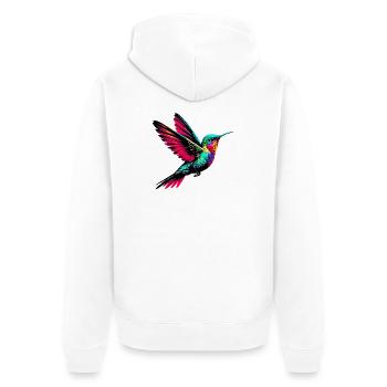 Hummingbird - Unisex Premium Organic Zip Hoodie - white - Back - Thijin (182cm)