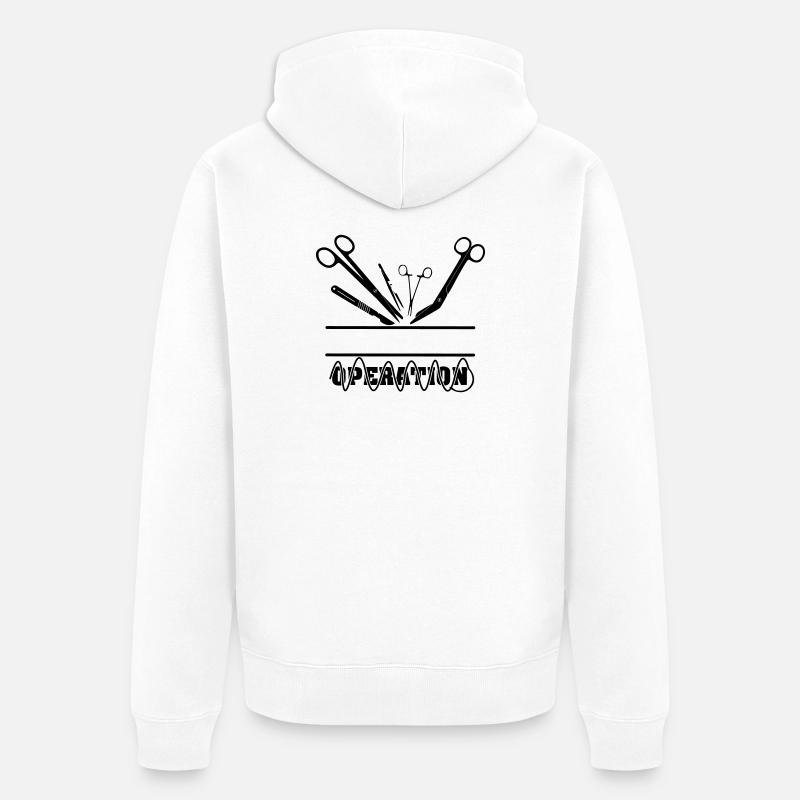 Nom de l’opération Bannière Suture - Veste à capuche bio Premium Unisexe - blanc