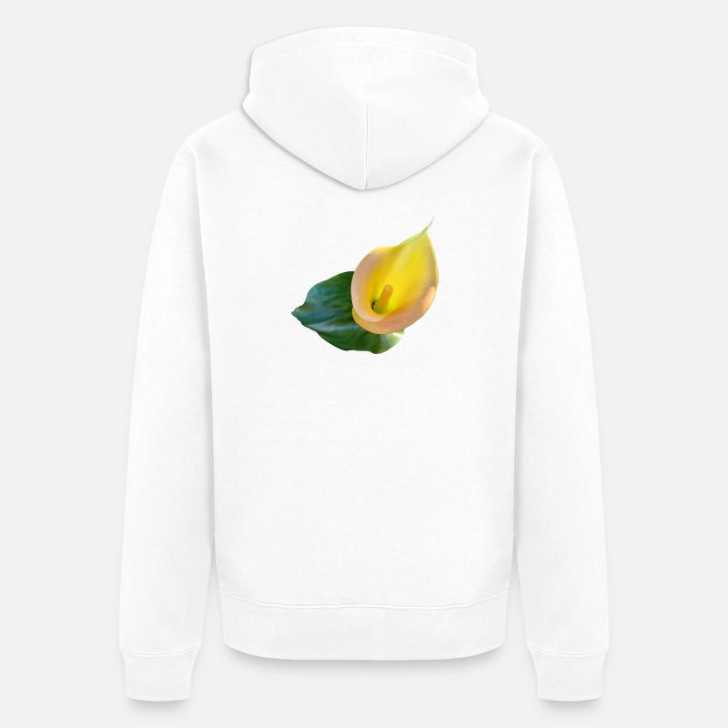 LYS CALLA JAUNE - Veste à capuche bio Premium Unisexe - blanc
