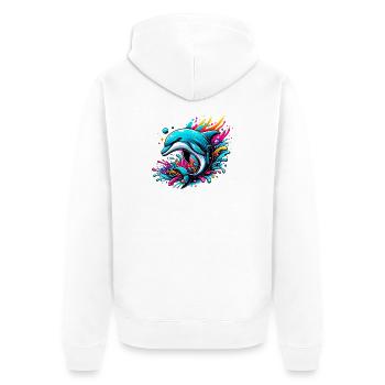 Dauphin - Veste à capuche bio Premium Unisexe - blanc - Dos - Thijin (182cm)