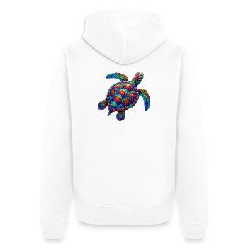 Turtle - Unisex Premium Organic Zip Hoodie - white - Back - Thijin (182cm)