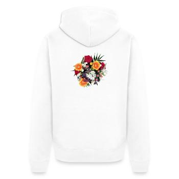 BOUQUET - Unisex Premium Organic Zip Hoodie - white - Back - Thijin (182cm)