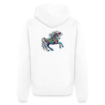 Cheval - Veste à capuche bio Premium Unisexe - blanc - Dos - Thijin (182cm)