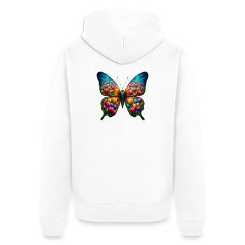 Schmetterling Tulpen Tulpe Holland - Unisex Premium Bio Zip Hoodie - Weiß - Hinten - Thijin (182cm)