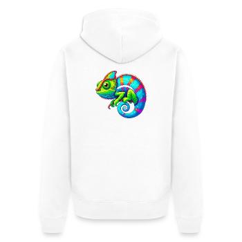 Chameleon - Unisex Premium Organic Zip Hoodie - white - Back - Thijin (182cm)