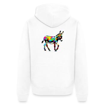 Donkey Mule - Unisex Premium Organic Zip Hoodie - white - Back - Thijin (182cm)