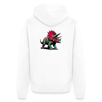 Dinosaur - Unisex Premium Organic Zip Hoodie - white - Back - Thijin (182cm)