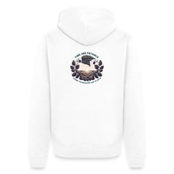 Time and patience change the mulberry leaf to sati - Unisex Premium Organic Zip Hoodie - white - Back - Thijin (182cm)